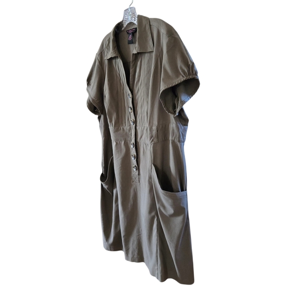 PLUS SIZE*****Robbie Bee Olive Midi Dress - Picture 5 of 11